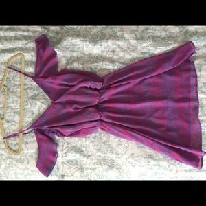 Blue and pink patterned dress